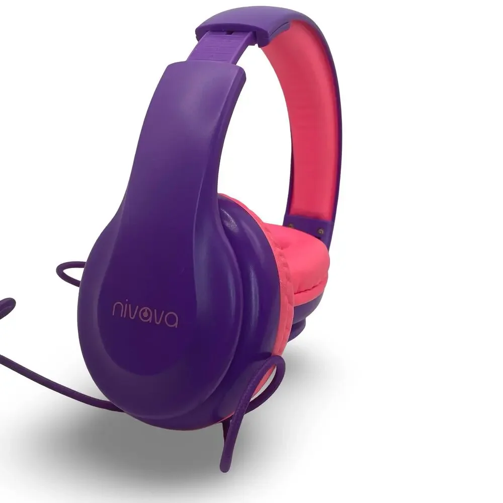 Nivava Gaming Headset with Microphone Purple Pink Stereo Surround Sound PC Xbox